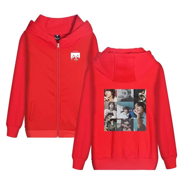 Taehyung red cheap hoodie