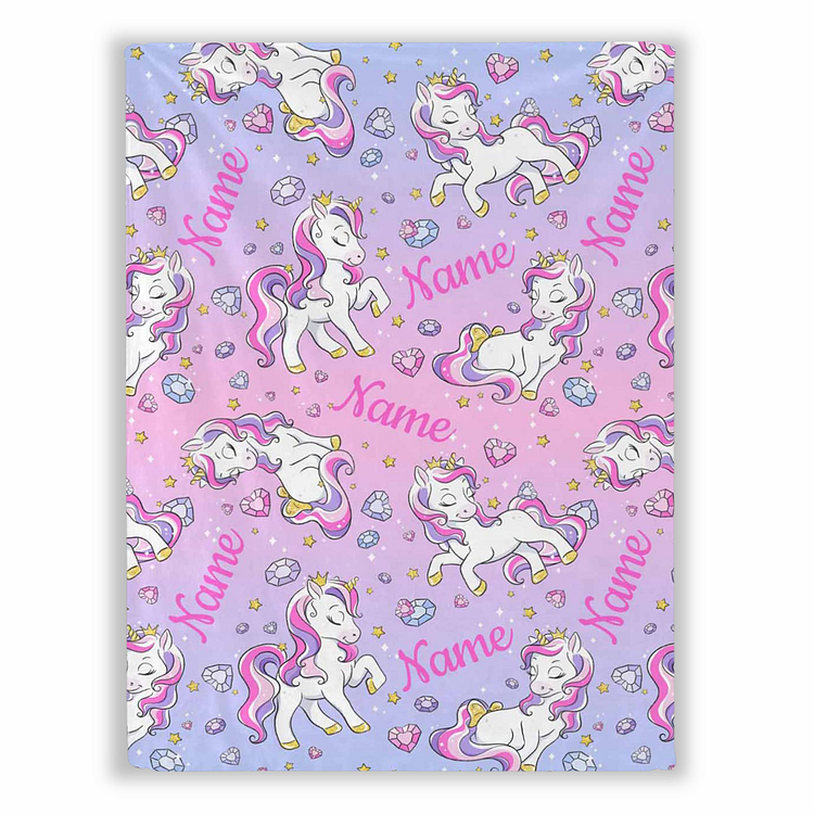 BlanketCute-Personalized Lovely Kid Unicorn Blanket with Your Kid's Name | 04