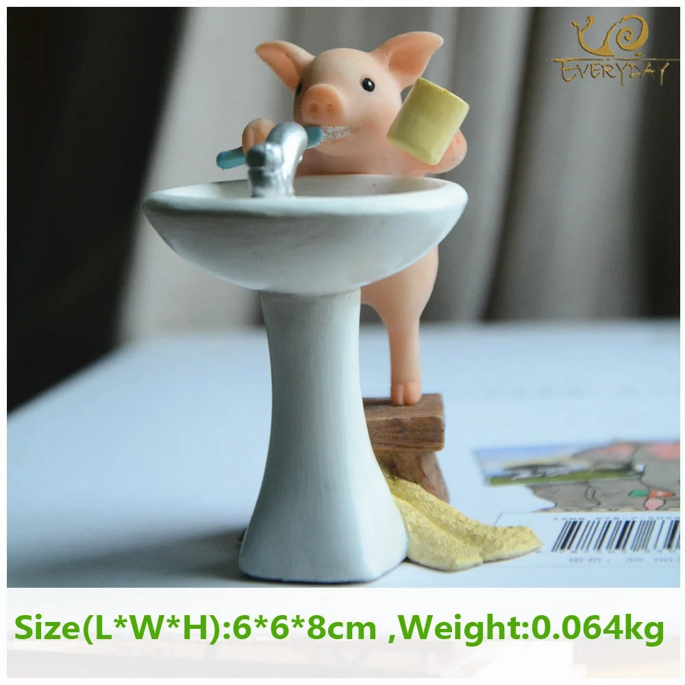Everyday Collection Home Decor Garden Miniature Animal Figurines Desktop Decoration Cute Pig Figure Toys Gift for Children