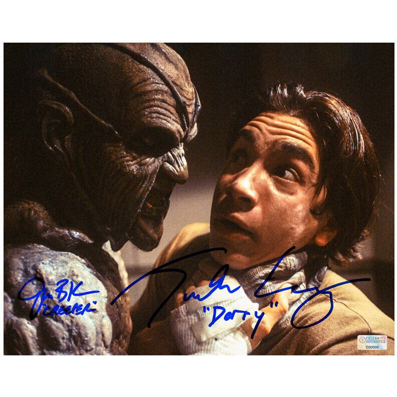 Jonathan Breck, Justin Long Autographed Jeepers Creepers 8x10 Close Up Photo Poster painting