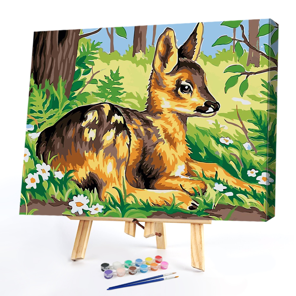 

40*50CM Paint By Numbers-Flower Deer, 501 Original