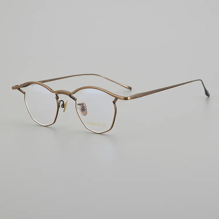 Pure Titanium Small Size Glasses Frame Eyebrow Frame Men Vintage Myopia ...