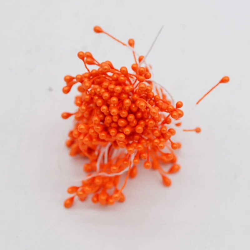 1 Bundle= (500PCS )Artificial Flower Double Heads Stamen Pearlized Craft Cards Cakes Decor Floral for home wedding party decor