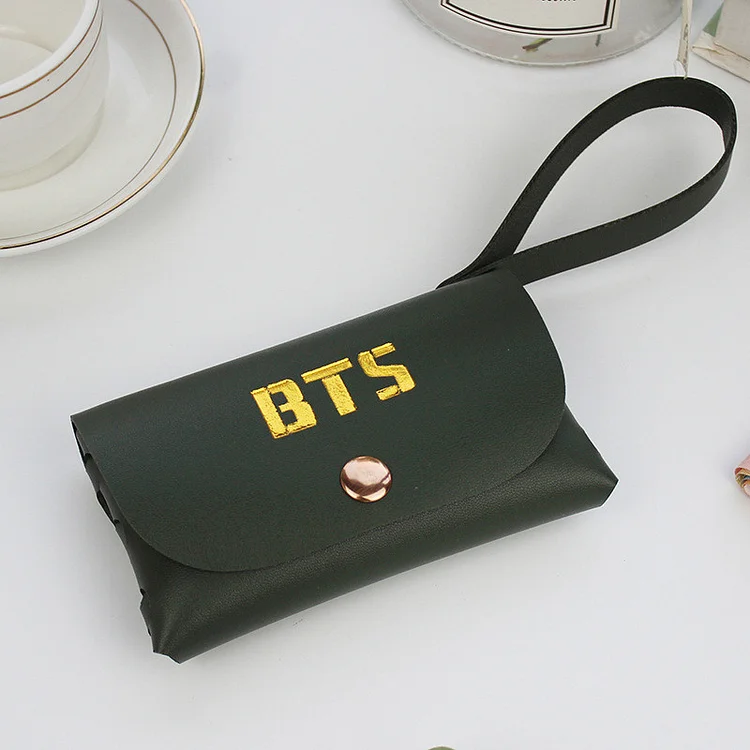 BTS Logo Leather Wallet
