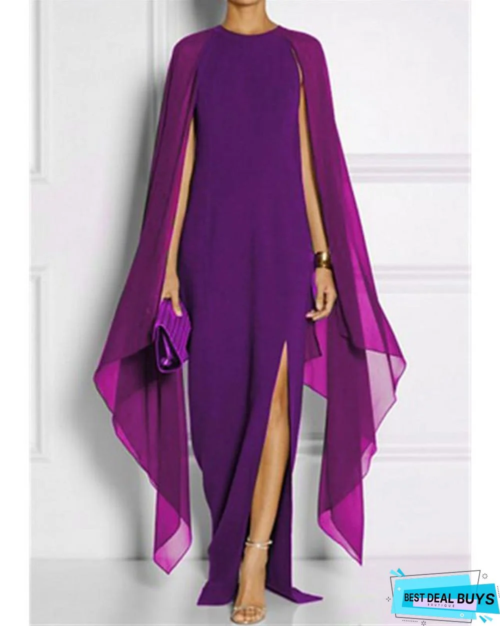 Women's Shift Dress Maxi Long Dress Sleeveless Black Solid Colored Layered Split Summer Plus Size Hot Elegant Split Black Purple Red Royal Blue Black Dresses