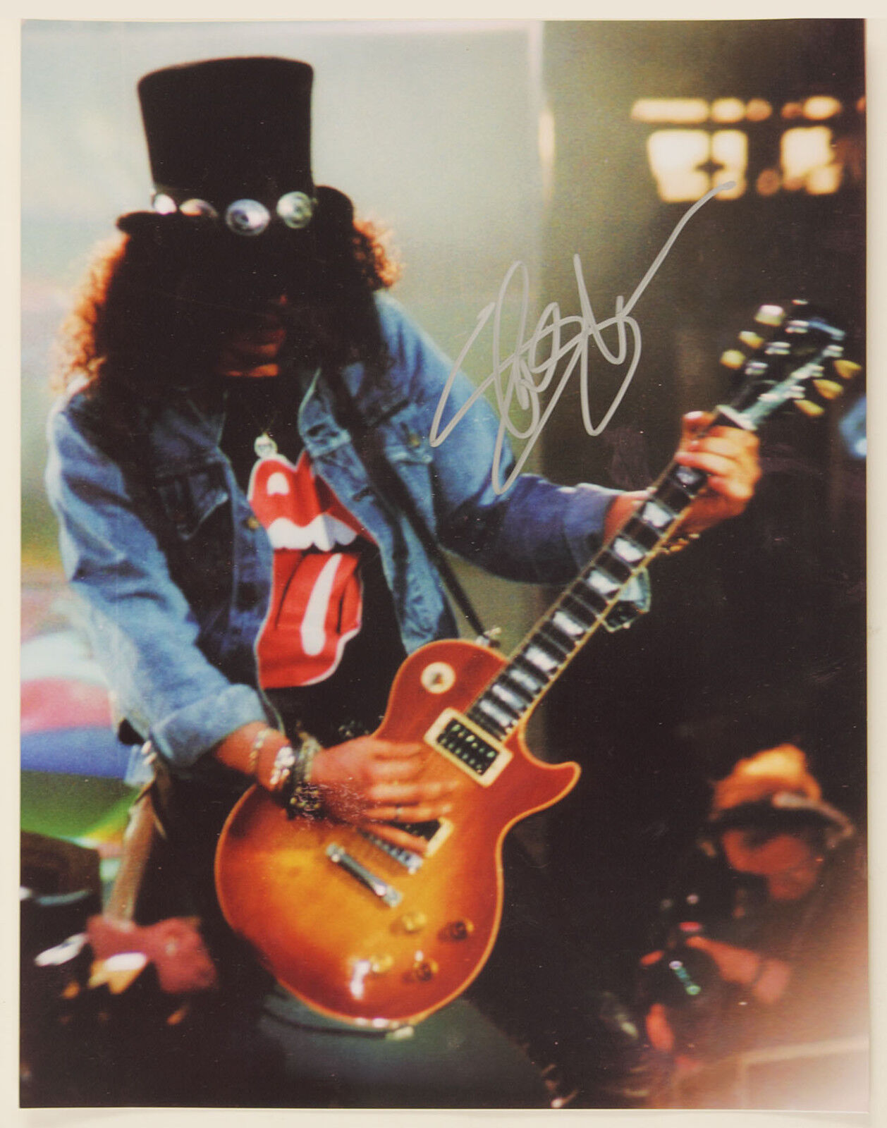 SLASH Signed 'Live' Photo Poster paintinggraph - Rock Guitarist - Guns n Roses - preprint