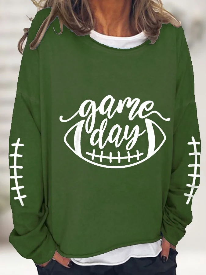 Women's Gameday Football Lover Casual Long-Sleeve T-Shirt socialshop