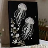 (30x40cm)Two Jellyfish DIY Pearl Painting Framed Grape Handmade Pearl Material Art Kit Living Room Decor