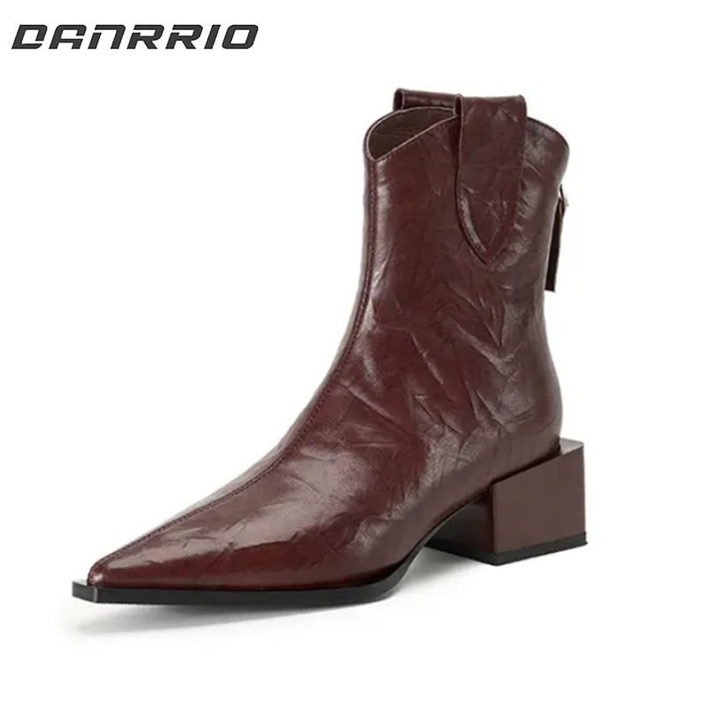 5cm Vintage High-grade British Fashion Ankle Boots DANRRIO.COM DANRRIO