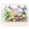 Animaux fleurs bonhomme de neige 2027 set de calendrier DIY en papier pour peinture en diamant kit de perceuse en forme sp&eacute;ciale mensuelle de calendrier de table &agrave; table flip fait main pour adultes pour d&eacute;butants d&eacute;coration de bureau &agrave; domicile