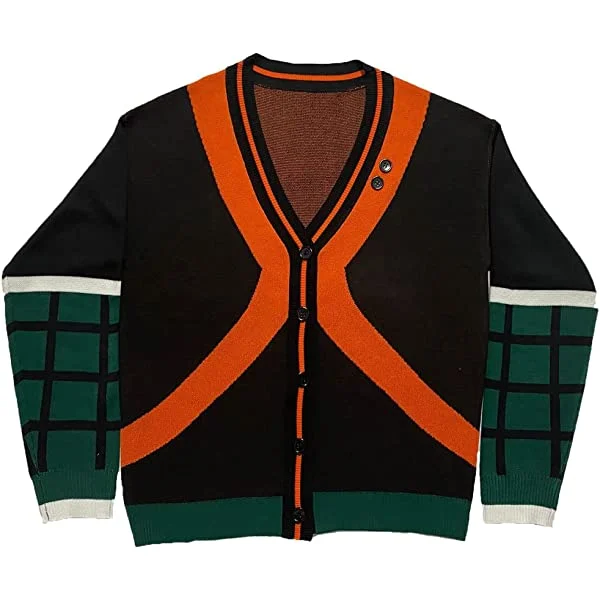  My Hero Academia Cosplay Izuku Midoriya Cardigan Sweater Katsuki Cosplay Costume Jacket Halloween Outfit 