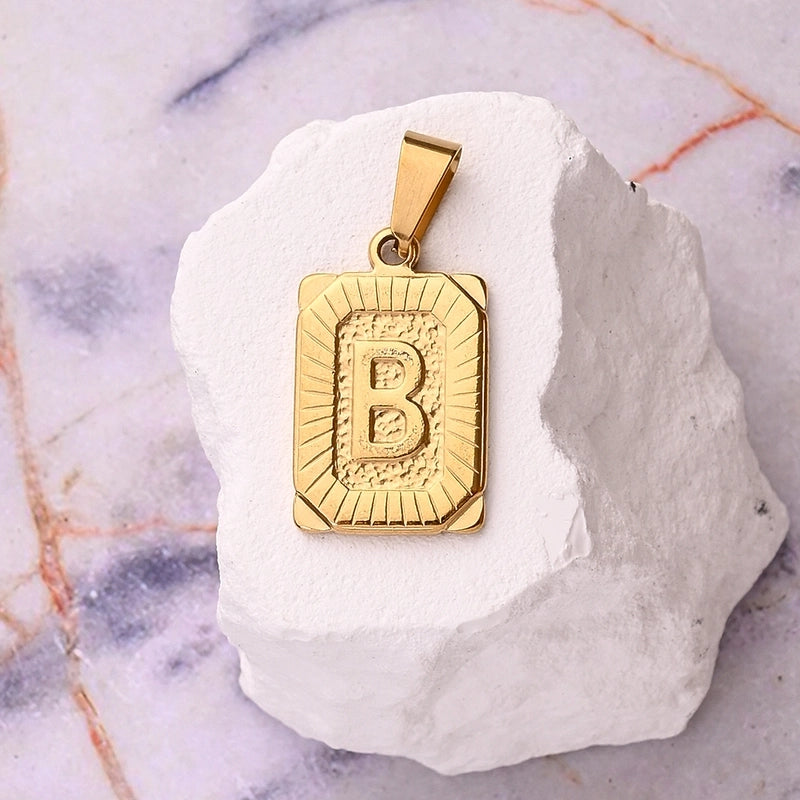 1 Pc/Package 27x17mm 10x5mm 304 Stainless Steel 18K Gold Plated Letter Simple Polished Pendant Jewelry Accessories