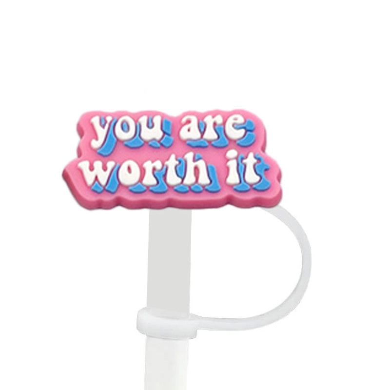 Cute Letter Silica Gel Straw Mouthpiece 1 Piece