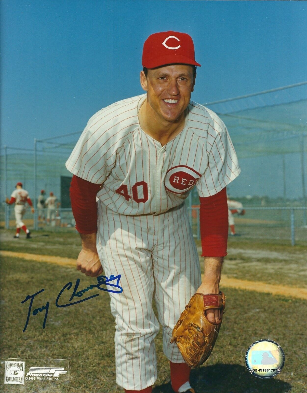 Signed 8x10 TONY CLONINGER Cincinnati Reds Autographed Photo Poster painting - w/COA