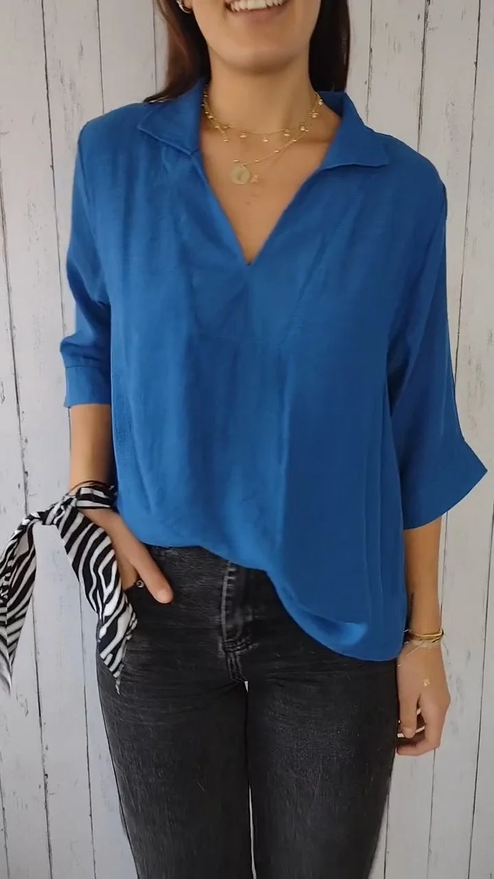 Cotton and Linen Solid Color Shirt