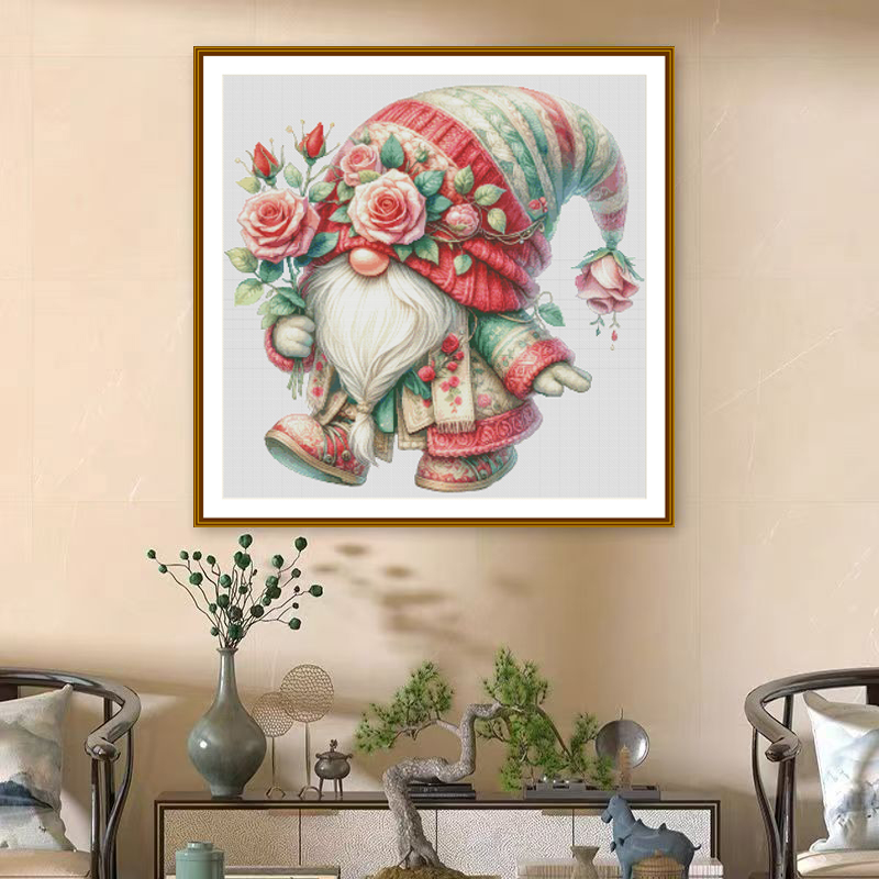 1set DIY Printed Cross Stitch Kit, 【 ZZ5230- Rose Dwarf】wholesale embroidery thread 100 cotton Painting Fairy Cross Stitch