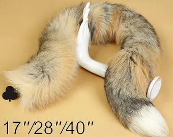 real fur fox tail butt plug fox tail plug wolf tail plug anal tail buttplug  cat tail plug petplay tail kittenplay tail plug ass plug -mature