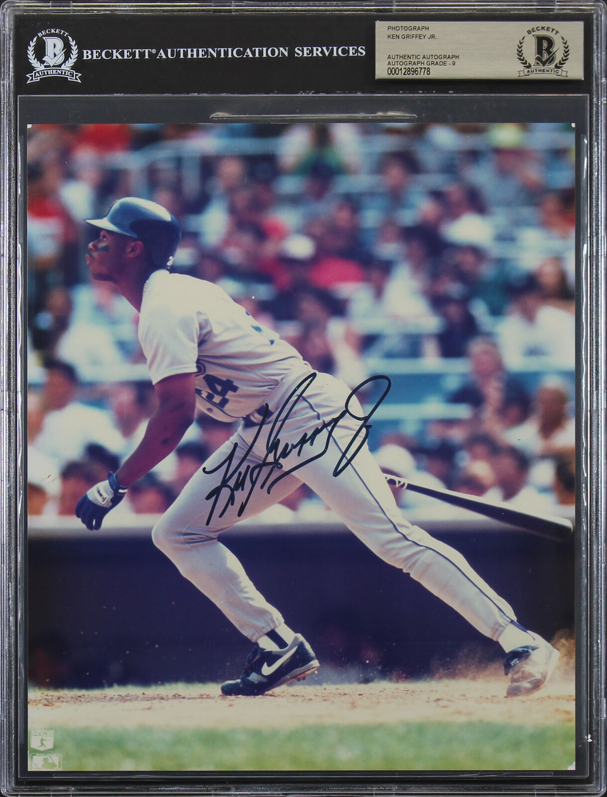 Mariners Ken Griffey Jr. Authentic Signed 8x10 Photo Poster painting Auto Graded 9! BAS Slabbed