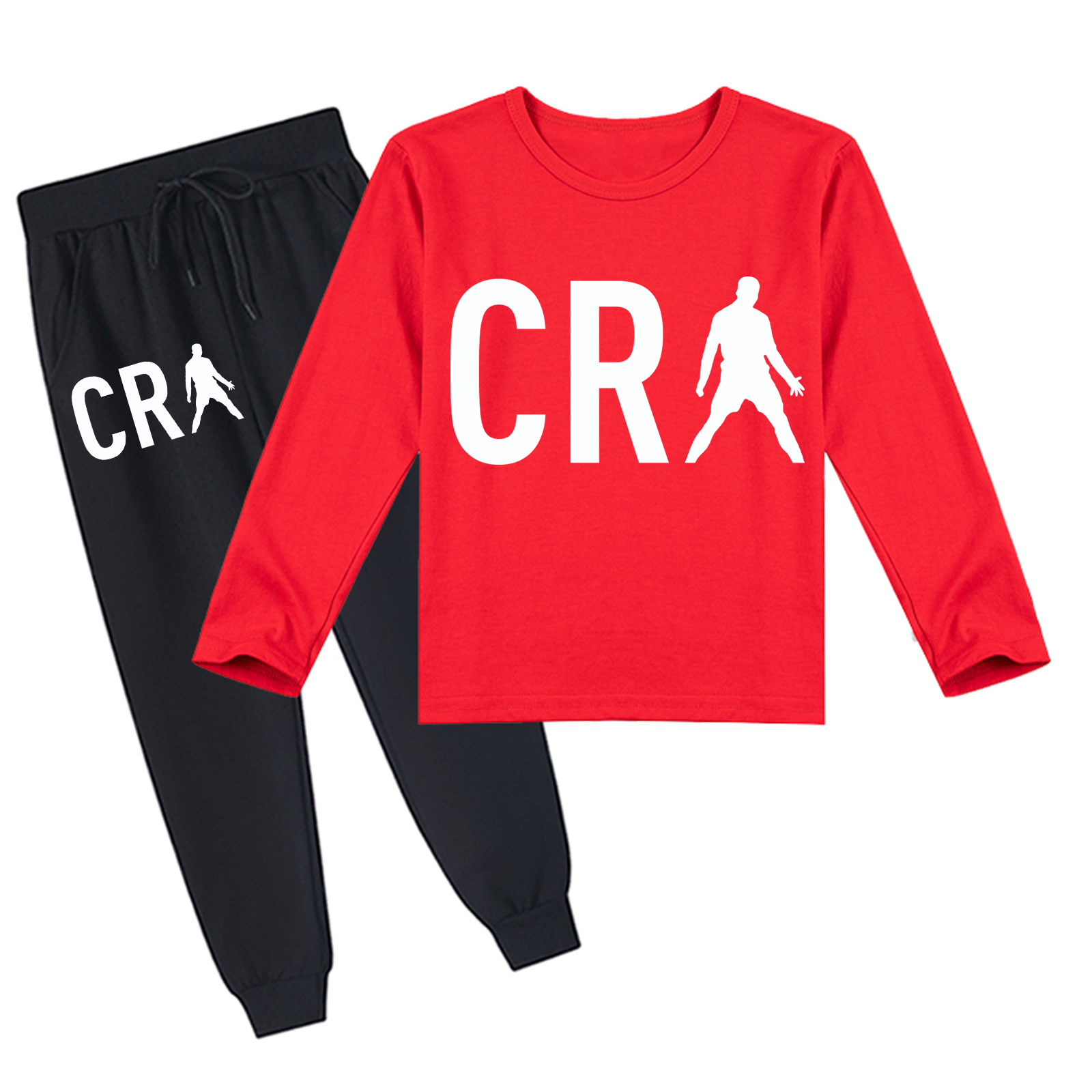 Mayoulove Cristiano Ronaldo Long Sleeve T-Shirt Set for Boys  Girls - Soccer Star Apparel, Kids Fashion, Sportswear-Mayoulove