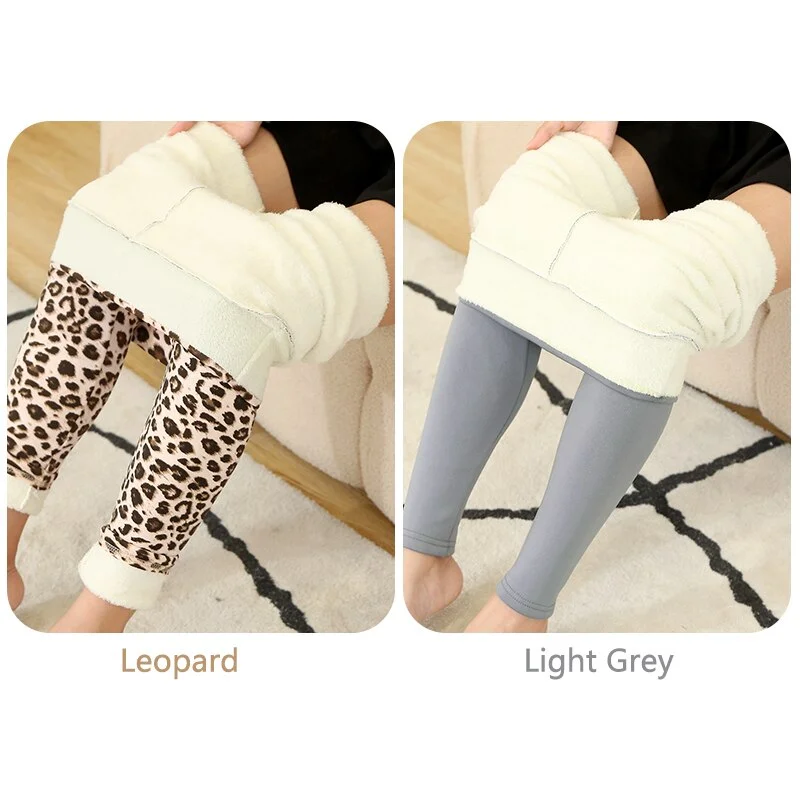 CHRLEISURE Winter Warm Pants Women 2 Pcs Velvet Thick Legging High Waist Push Up Elastic Sports Pants Warmth Lamb Wool Pants