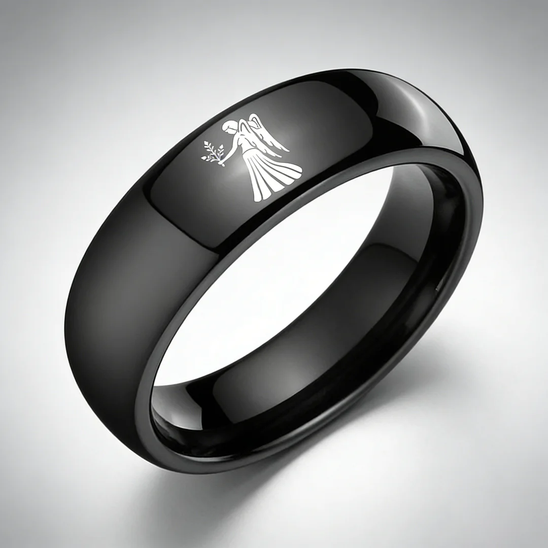 Virgo Dome Tungsten Carbide Rings Black Tungsten Wedding Bands for Men and Women 4MM 6MM 8MM