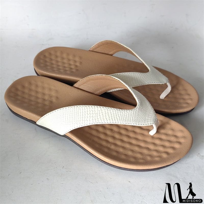 MidiSono - Summer Classic Super Soft Rubber Sole Beach Flip Flops for Lady