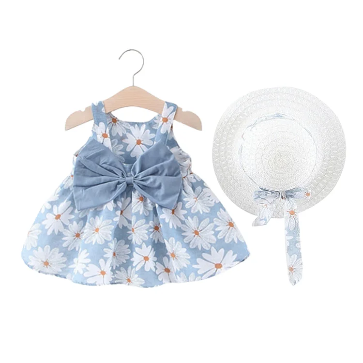 Baby Daisy Dress with Straw Hat