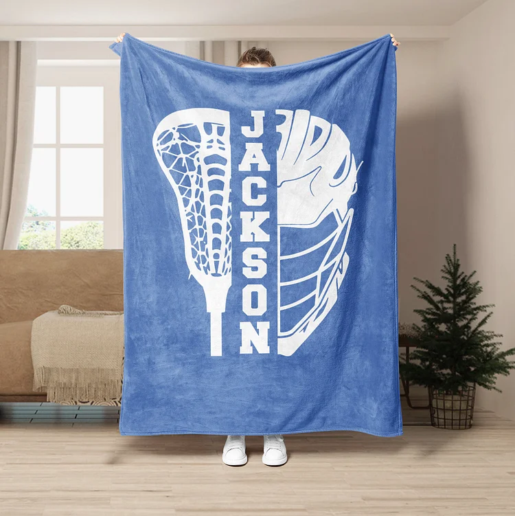 Personalized Lovely Lacrosse Blanket for Comfort & Unique | BKKid49[personalized name blankets][custom name blankets]