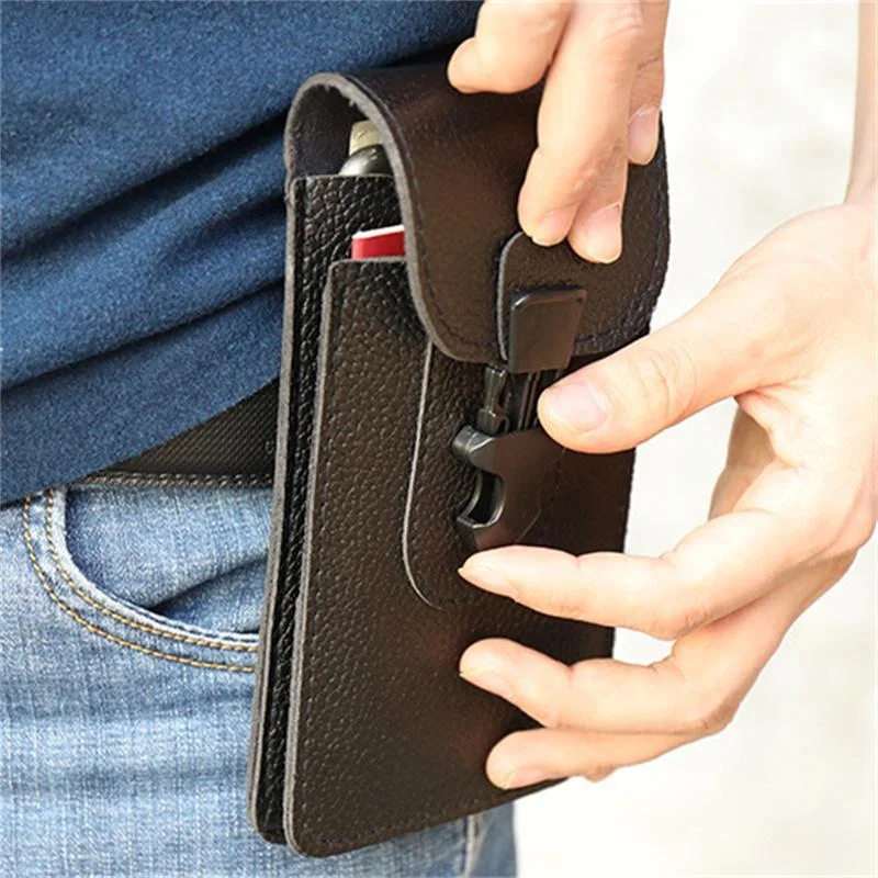 Men's Soft Waist Bag Mobile Phone Bag Belt Bag