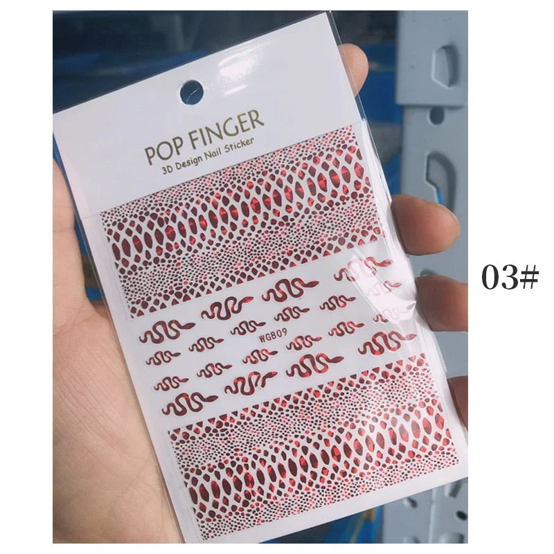 1 Sheet New Roman English Alphabet Number 3D Nail Stickers Christmas Animals iridescent Gold Silver Word Small Letters Nail