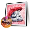 Umbrella  bear - round drill diamond painting - 30*30cm