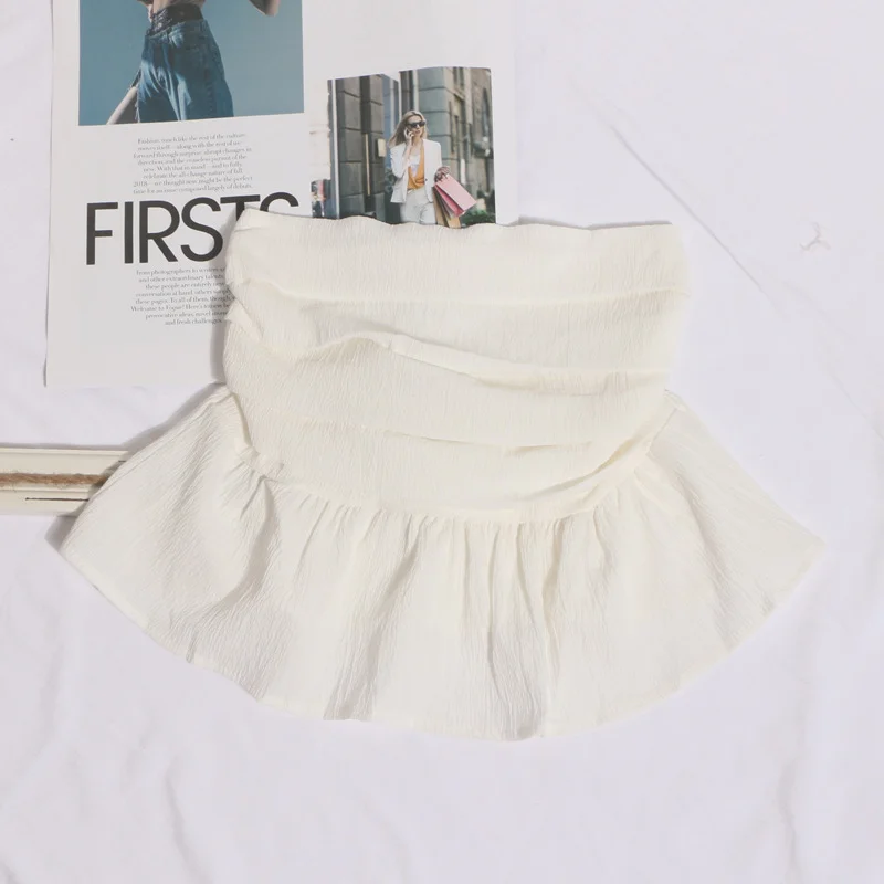 Nigikala Nigikala And Spicy Wind Wearing A Breast Vest Female Pressure Folded Word To Receive Waist Skirt Short Wrapped Chest-Clothed Backwear 8965