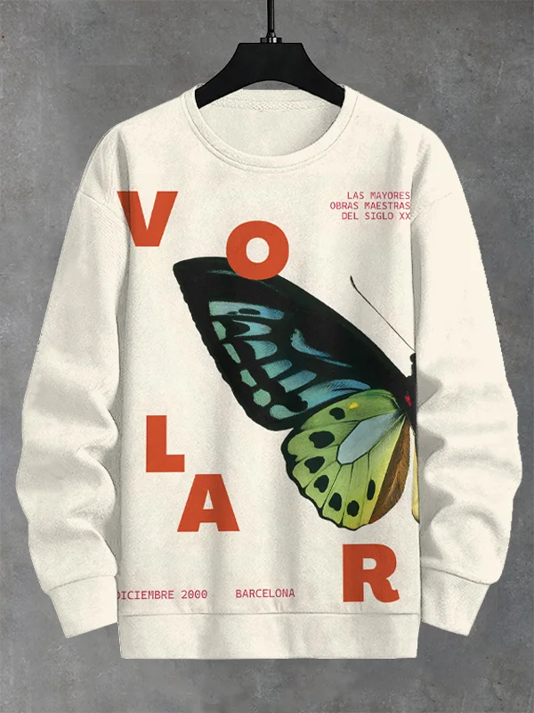 Men's Butterfly Symphony Modern Barcelona Art Print Casual Sweatshirt