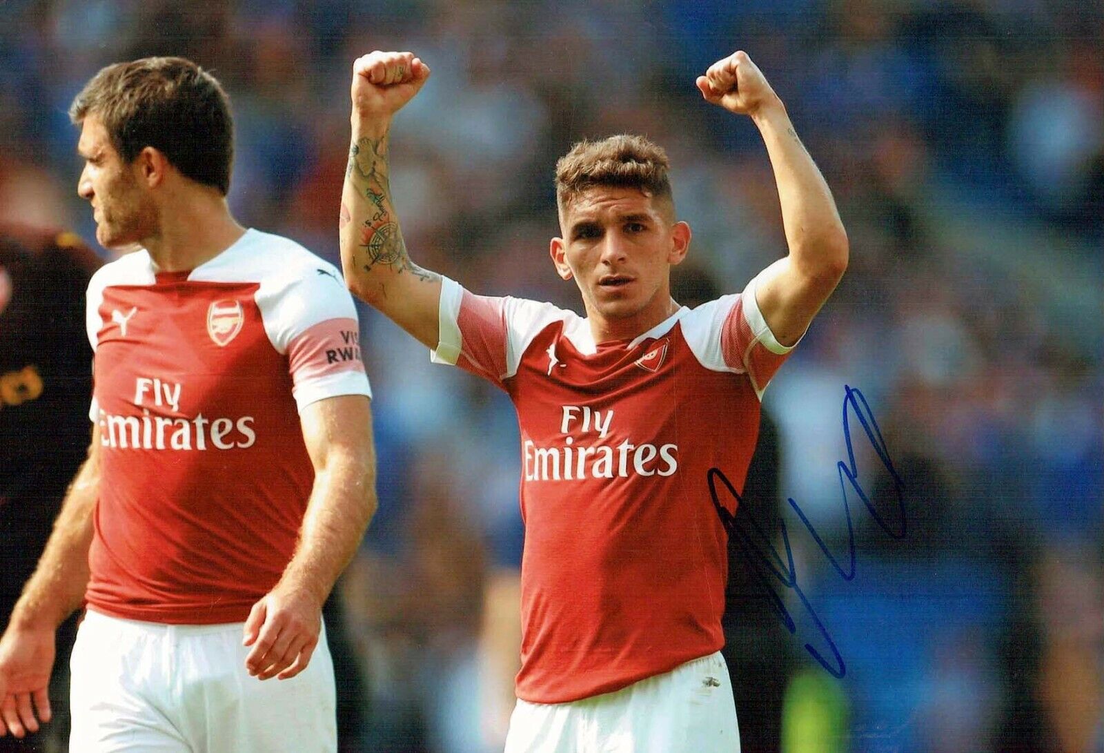 Lucas TORREIRA SIGNED Autograph Arsenal FC 12x8 Photo Poster painting Gunners AFTAL RD COA