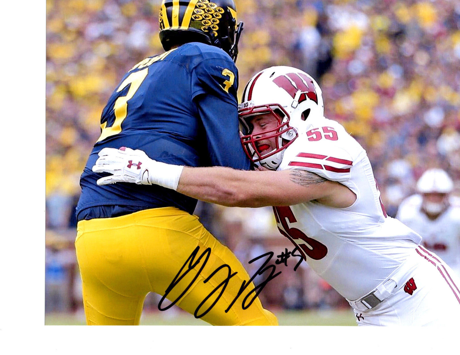 Garrett Dooley Wisconsin Badgers hand signed autographed 8x10 football Photo Poster painting b