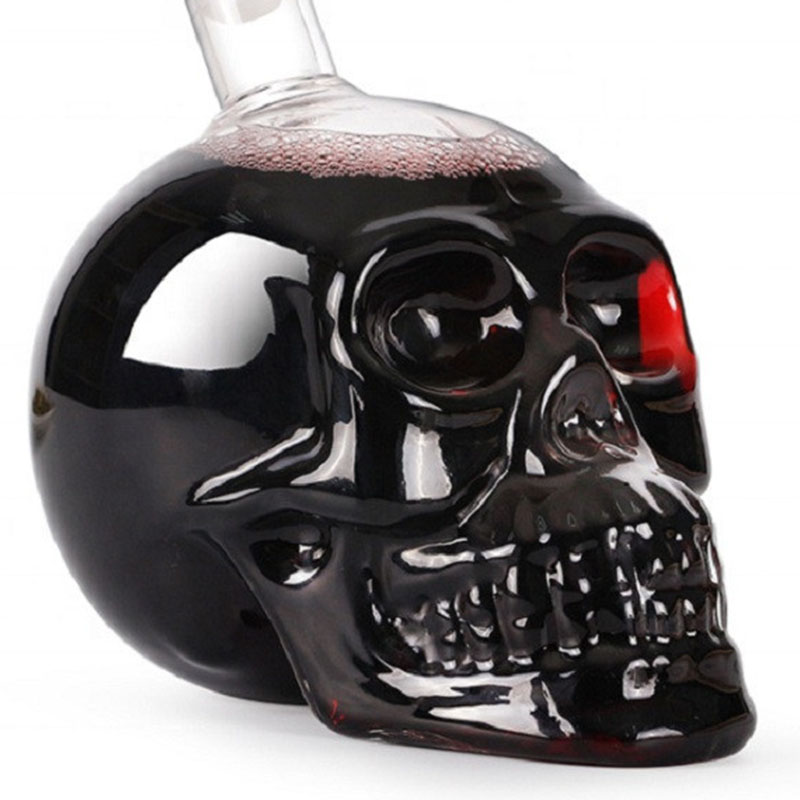 Tegooe Crystal Skull Head Decanter and Shot Glass Set Novelty Whiskey
