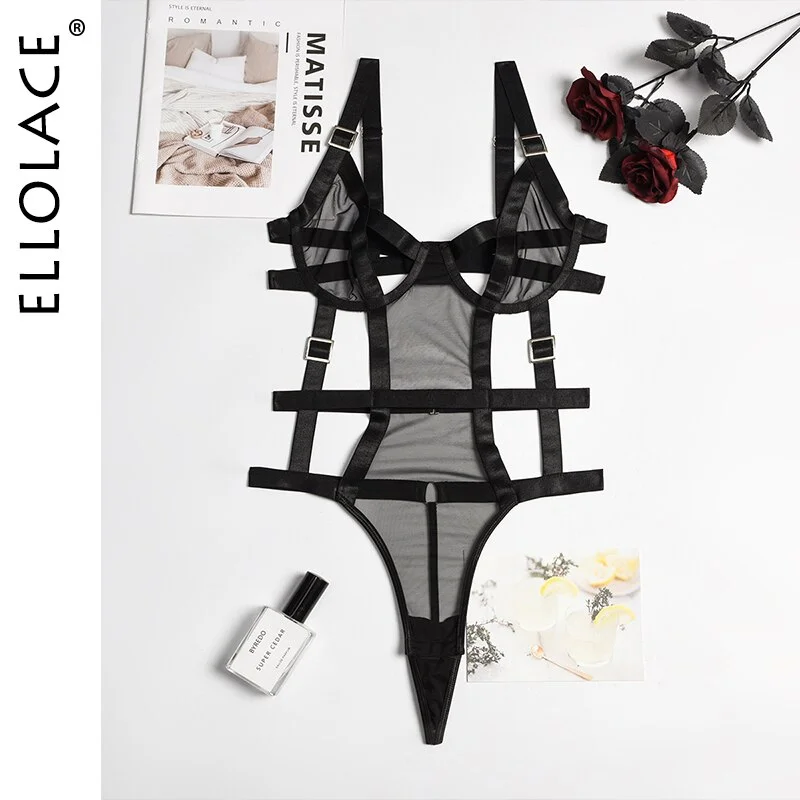 Billionm Ellolace Lingerie Sexy Bodysuit Women Underwear Porn Exotic Costumes Hollow Out Body Thong Transparent Teddy