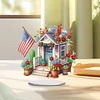  DIY American Flag House Special Shape Diamond Painting Desktop Home Ornament Kit