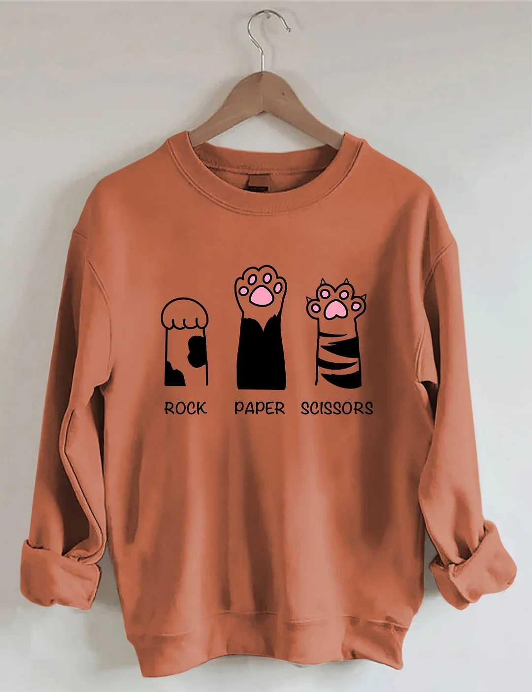 Rock Paper Scissors Cat Sweatshirt