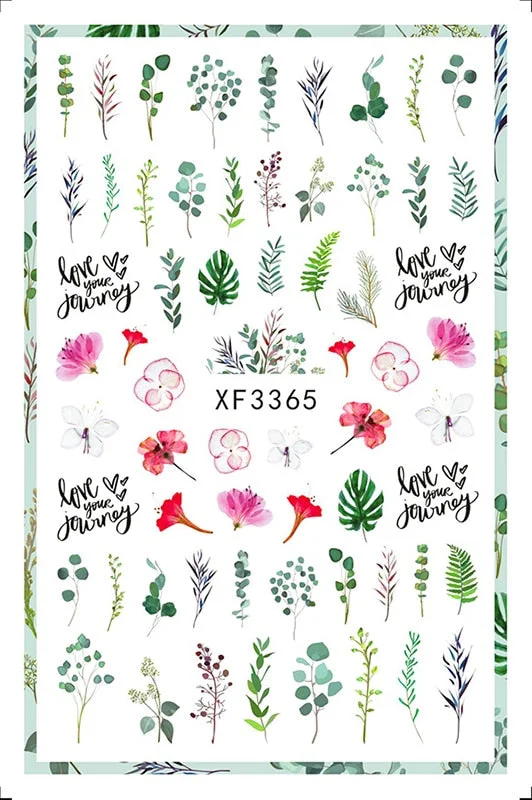 Popular Daisy Nail Sticker for Design Decoration Sunflower Nail Art Decals Adhesive Himawari Sticker for Nail Manicure Design