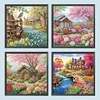 (US Local)4Pack Houses-Full Round Diamond Painting(40x40cm)