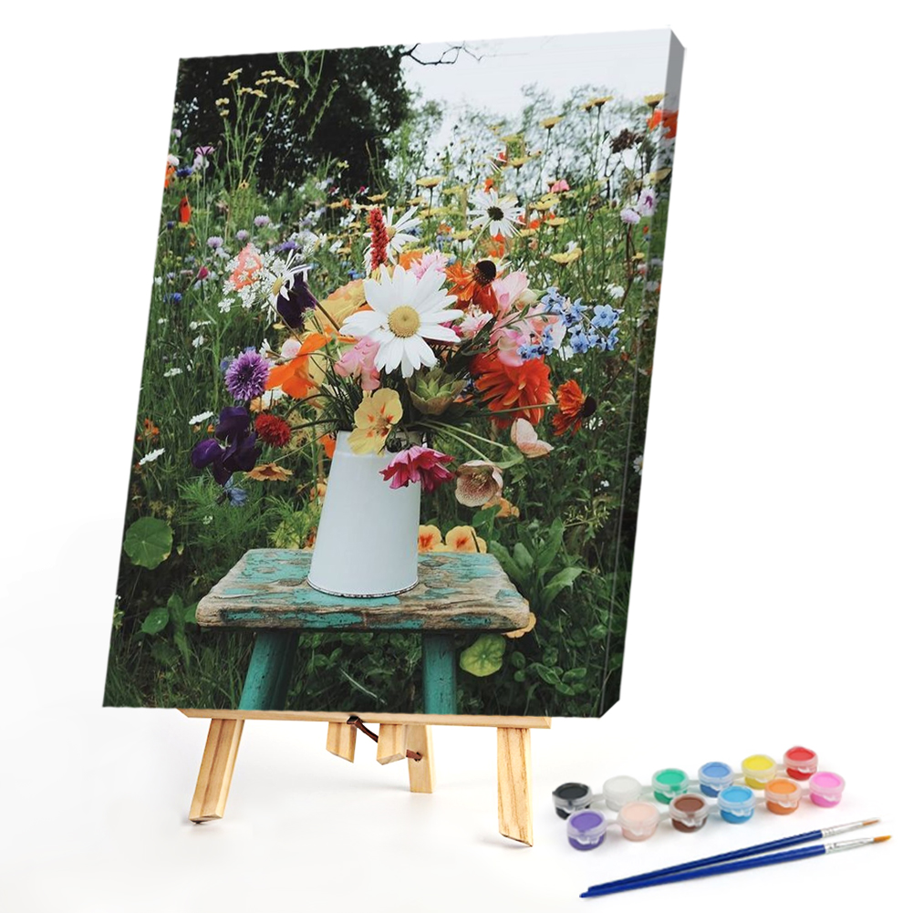 

40*50CM - Paint By Numbers - Vase on The Chair, 501 Original