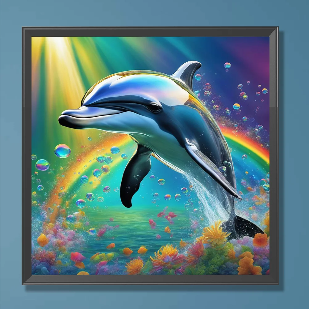 Diamond Painting - Full Round Drill - Dolphin(Canvas|30*30cm)