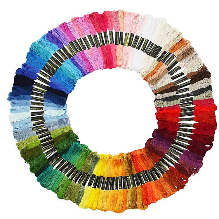 100pcs Cross Stitch Thread Colorful DIY Embroidery Sewing Floss Line Kit