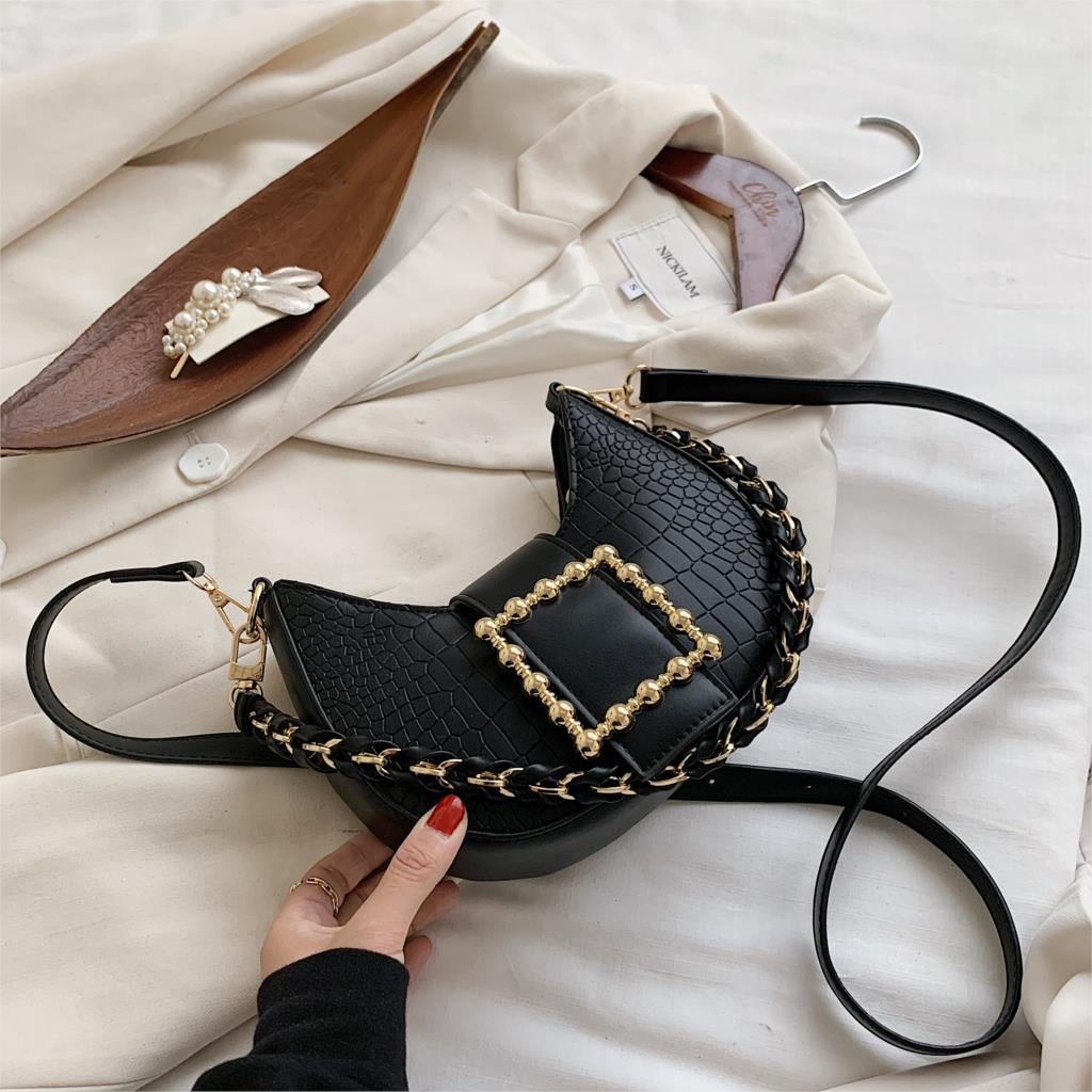 Weave Shoulder strap Armpit bag 2021 New Quality PU Leather Women's Designer Handbag Crocodile pattern Shoulder Messenger Bag