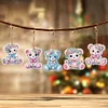 5Pcs DIY Bear Double Sided Special Shaped Diamond Painting Keychains