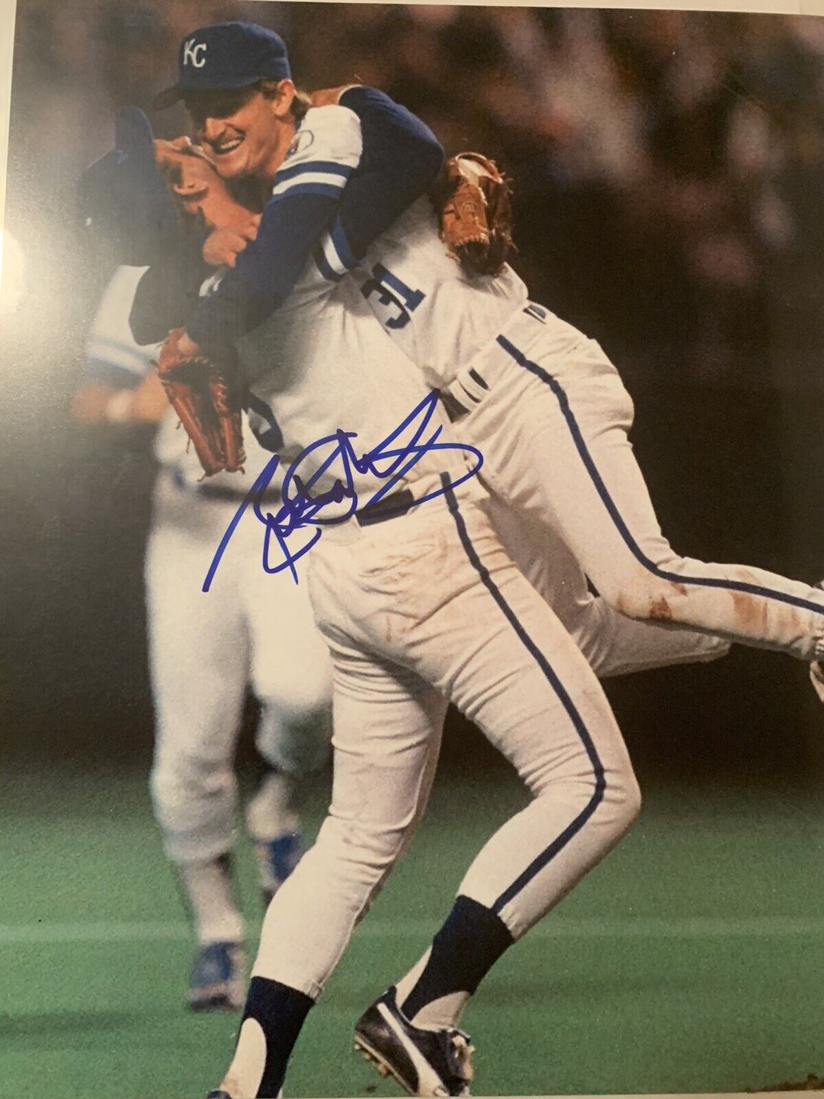 bret saberhagen Signed Auto Pic Photo Poster painting Royals