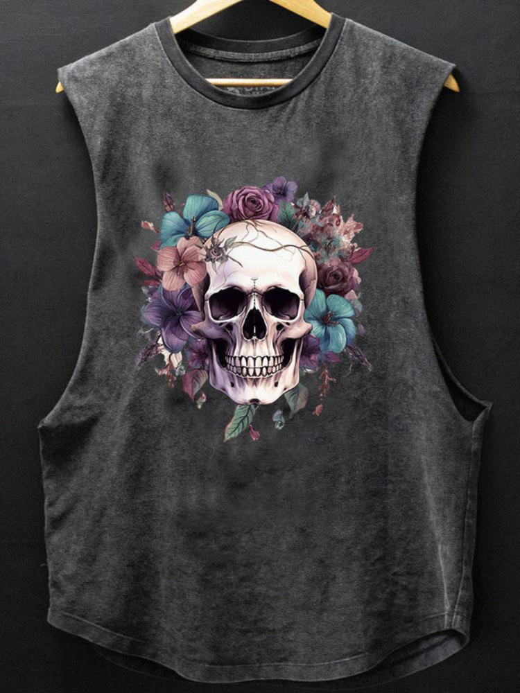 Sugar Skull Scoop Bottom Cotton Tank / Rvogue / Rvogue