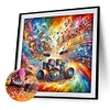Instrument de musique color&eacute; tambour set-perceuse ronde peinture diamant-40 * 40cm
