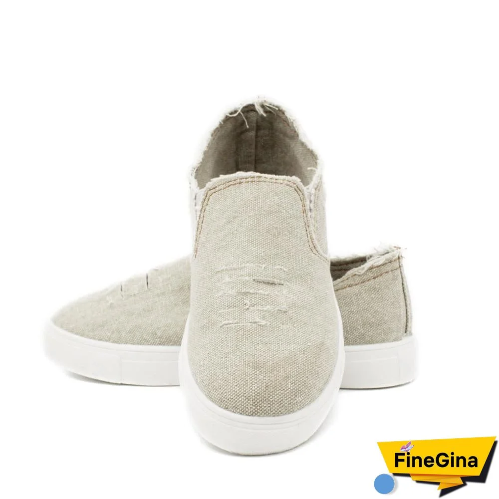 Women Denim Canvas Casual Platform Breathable Footwear Classic Loafers A Pedal Lazy Sneakers Shoes